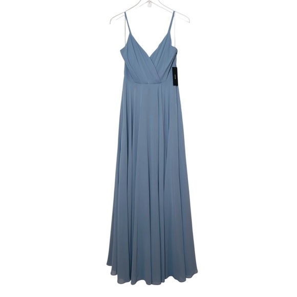 NEW Lulus All About Love Slate Blue Women’s Wedding Party Maxi Dress Sz M - Picture 3 of 12